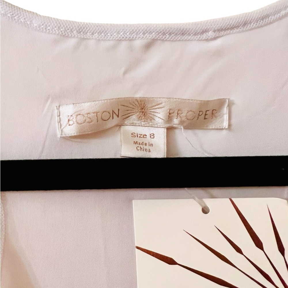 Boston Proper Sequence Racerback Dress. White. New. Size: 8 - Picture 4 of 9